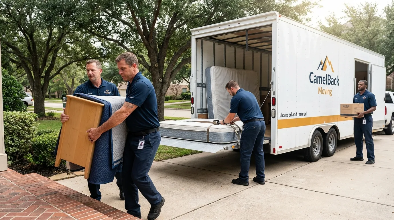 Crew loading residential truck for cross-state move from Temple, PA